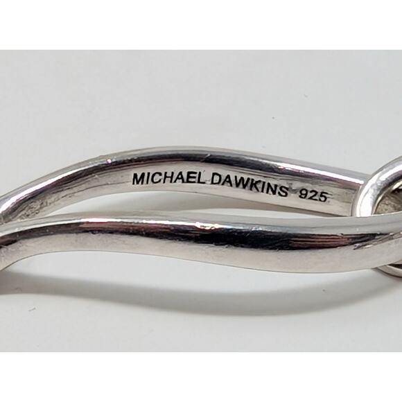Michael Dawkins 925 Sterling Silver Toggle Pearl Bracelet - Picture 9 of 9